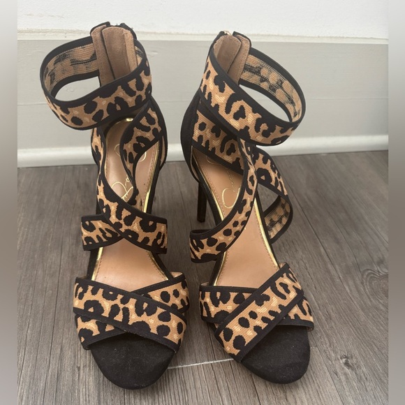 Jessica Simpson Animal Print Strappy Heels l 7 - Picture 1 of 5